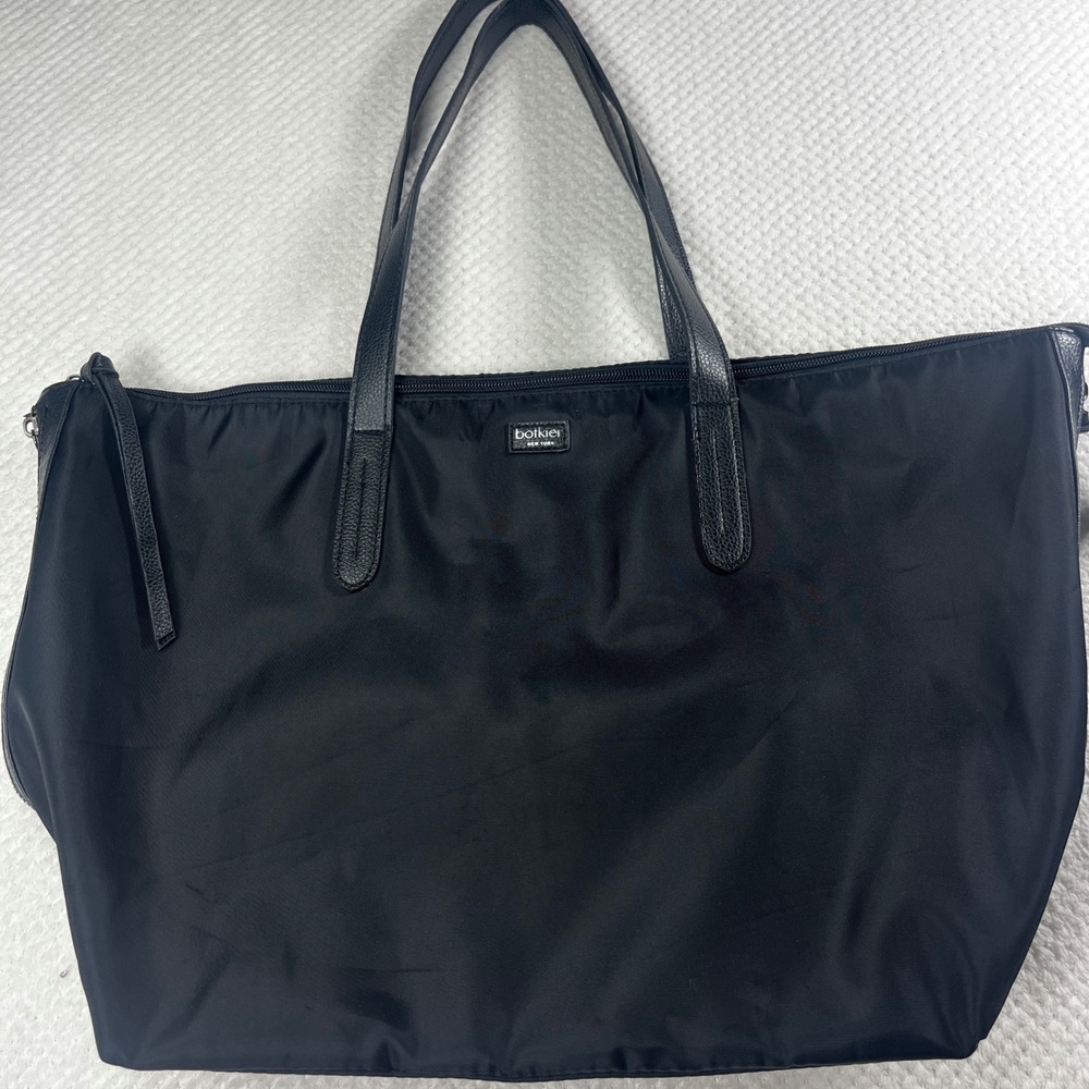 Bolkier‎ New York Black Nylon Travel Tote Bag Large Carryall Shoulder Bag